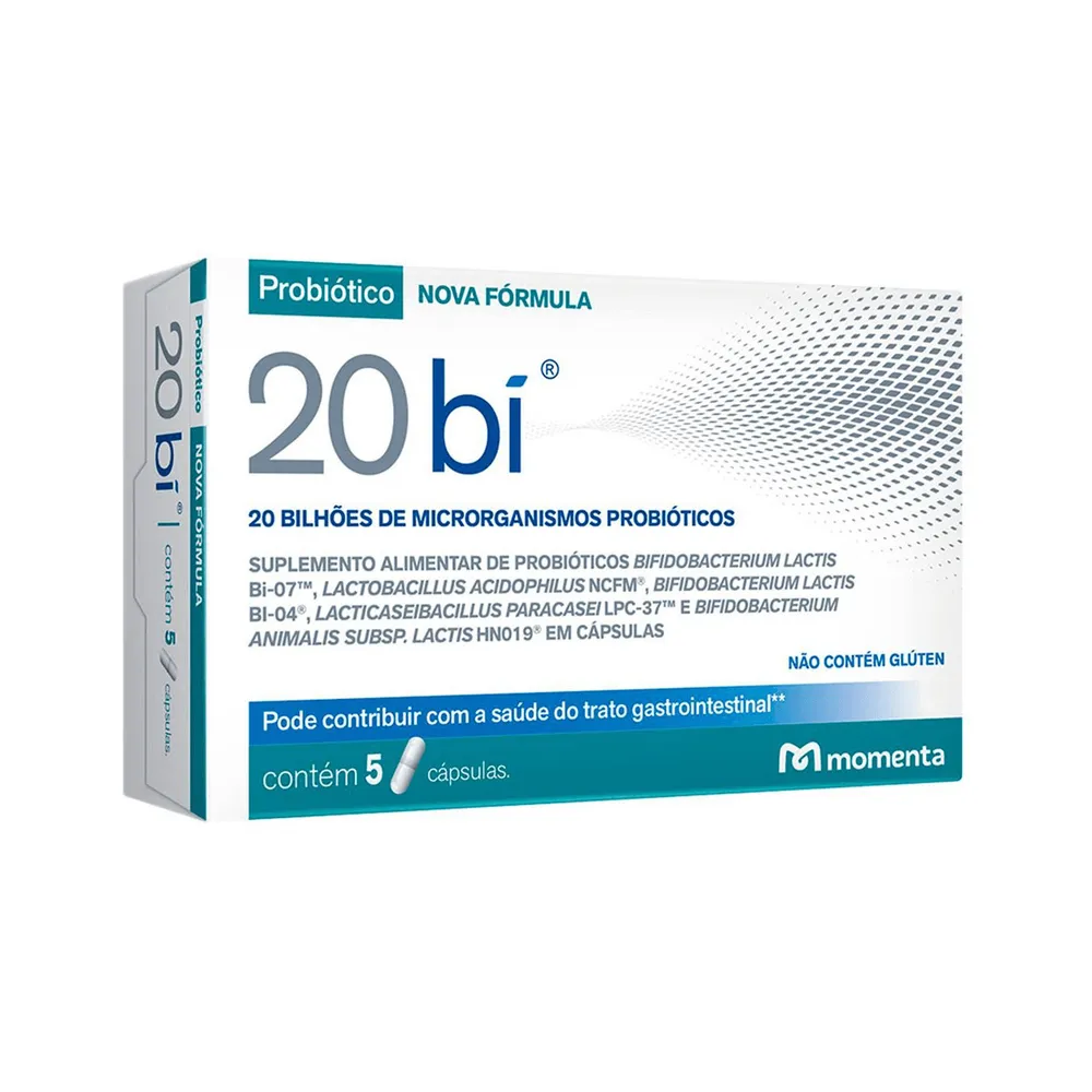20 Bi Suplemento Probiótico 5 Cápsulas