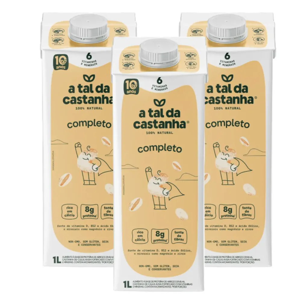 3X Bebida Vegetal Completo a Tal da Castanha 1 Litro