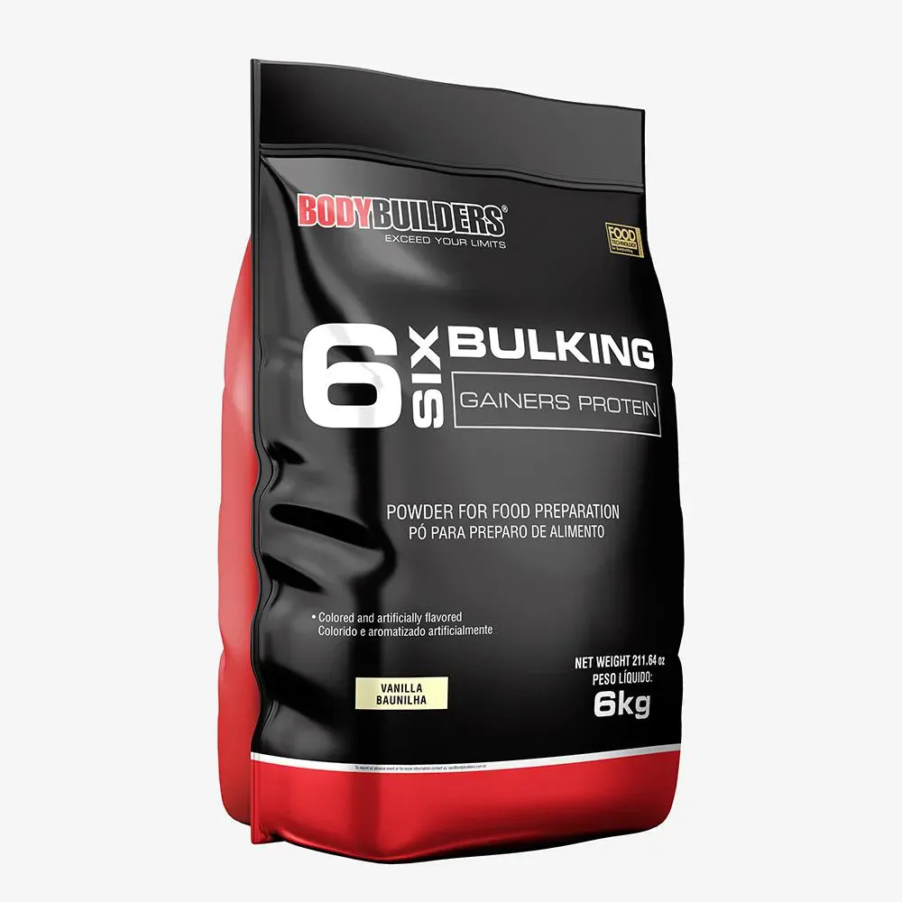 6 Six Bulking Gainers Protein 6kg – Bodybuilders Baunilha