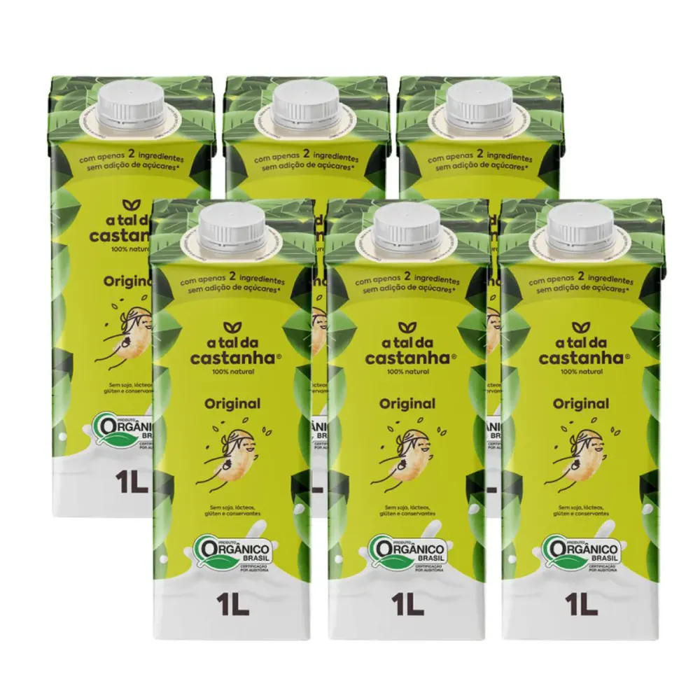 6x Bebida Vegetal Original Orgânico a Tal da Castanha 1 Litro
