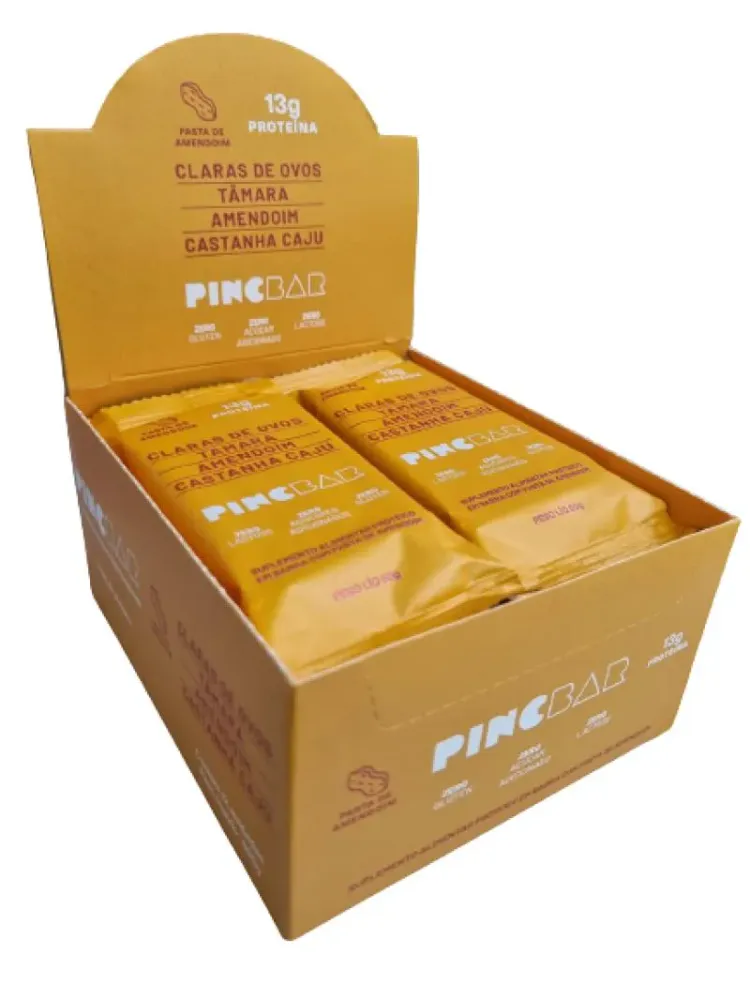 Barra de Proteína Pasta de Amendoim sem Açúcar 50G Pincbar 12 unidades