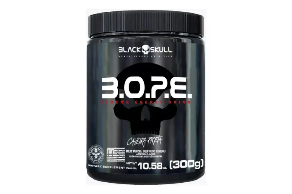 Bope Pré Treino Black Skull Punch Frutas Vermelhas 300g