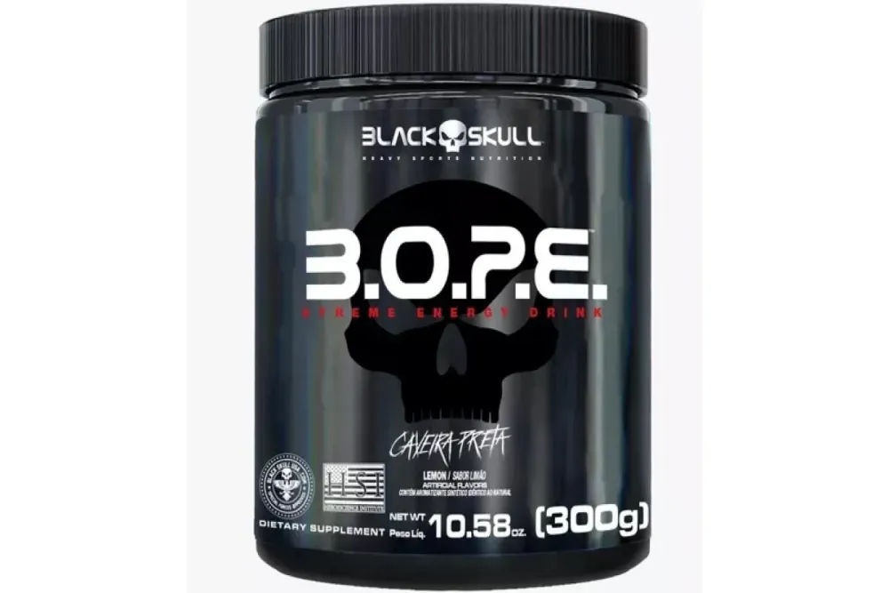 Bope Pré Treino Black Skull Sabor Limão 300g