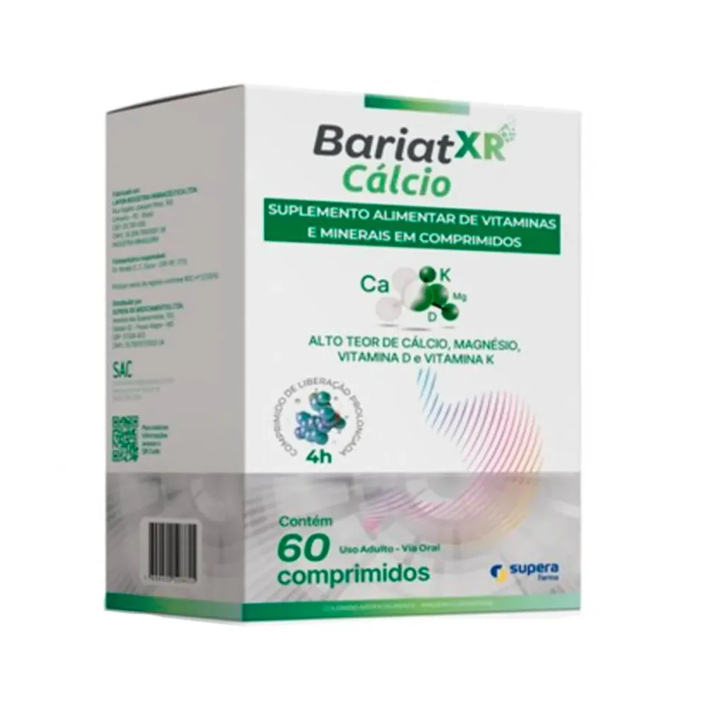 Cálcio Bariat XR com 60 Comprimidos de Liberação Prolongada