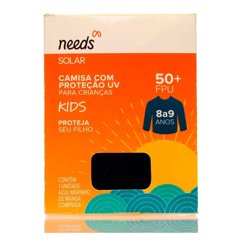 Camisa Infantil Proteção UV FPU 50+ Needs Solar 8 a 9 Anos Azul