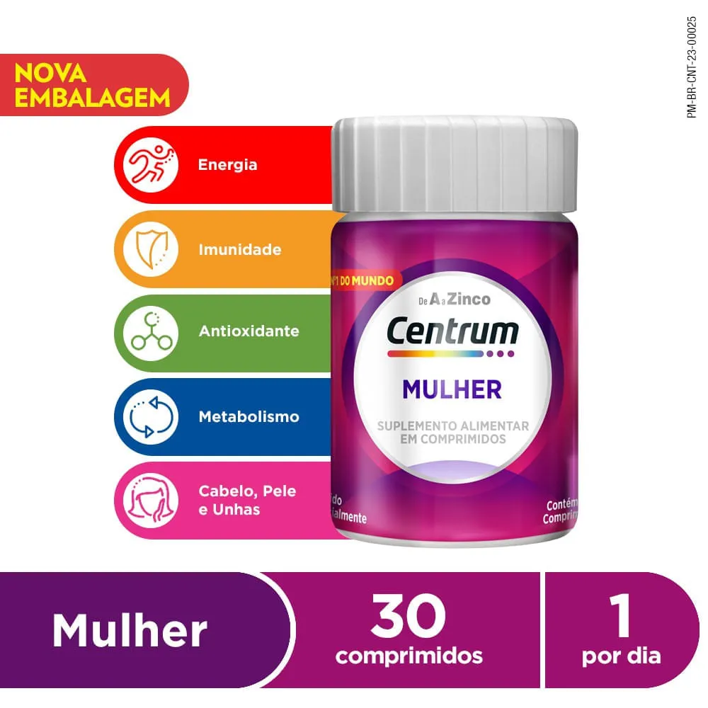 Centrum de A a Zinco Mulher 30 Comprimidos