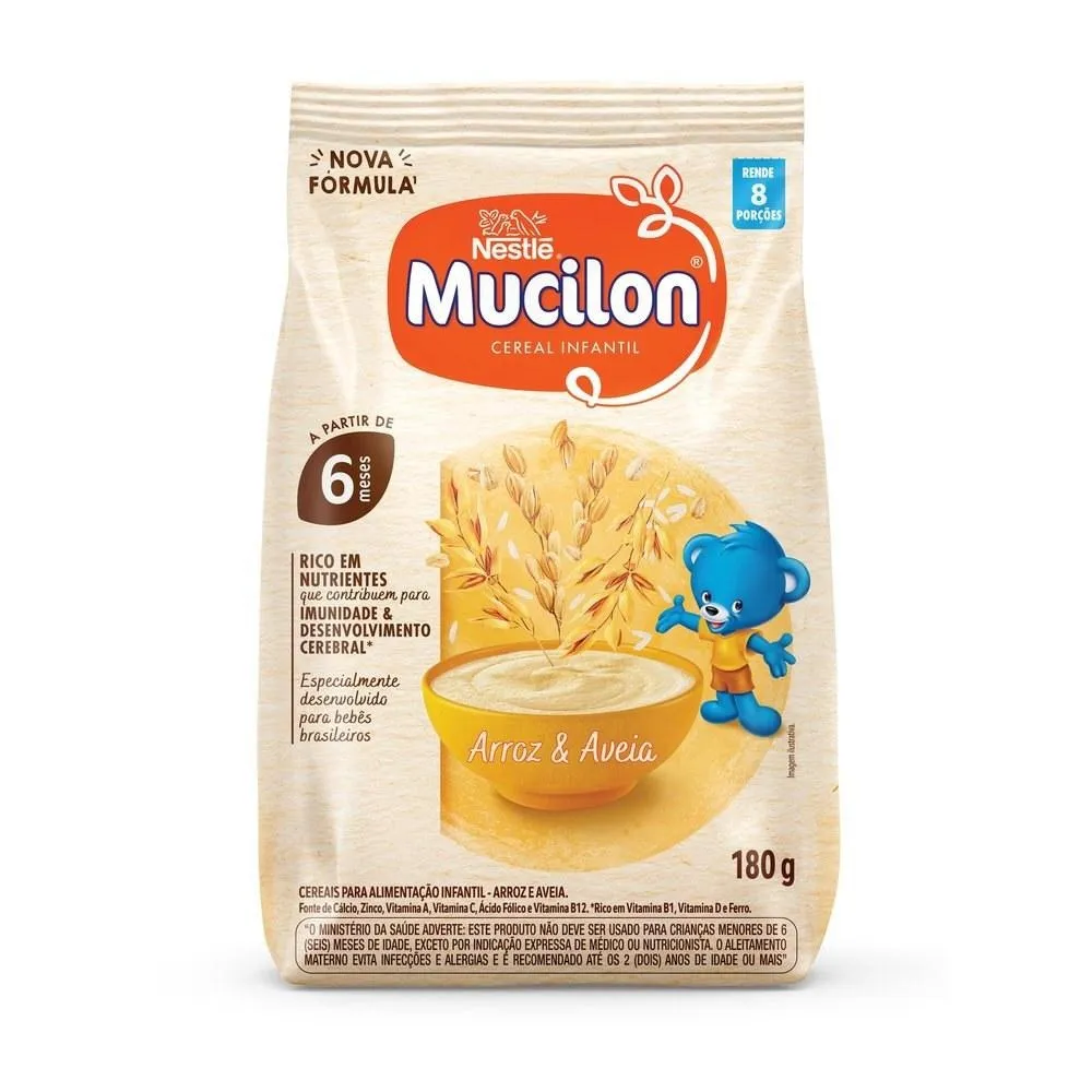 Cereal Infantil Mucilon Arroz e Aveia +6 meses 180g