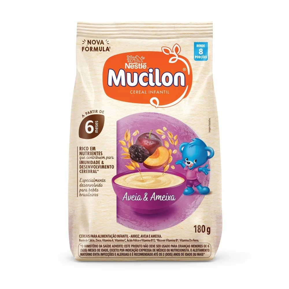 Cereal Infantil Mucilon Aveia Integral e Ameixa +6 meses 180g