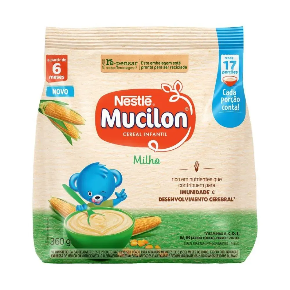 Cereal Infantil Mucilon de Milho 360g - Embalagem com 9 unidades