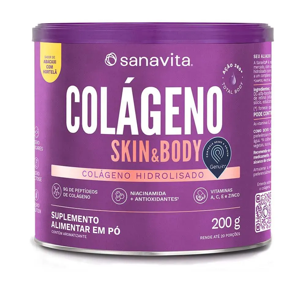 Colágeno Sanavita Skin Abacaxi com Hortelã Pó 200g