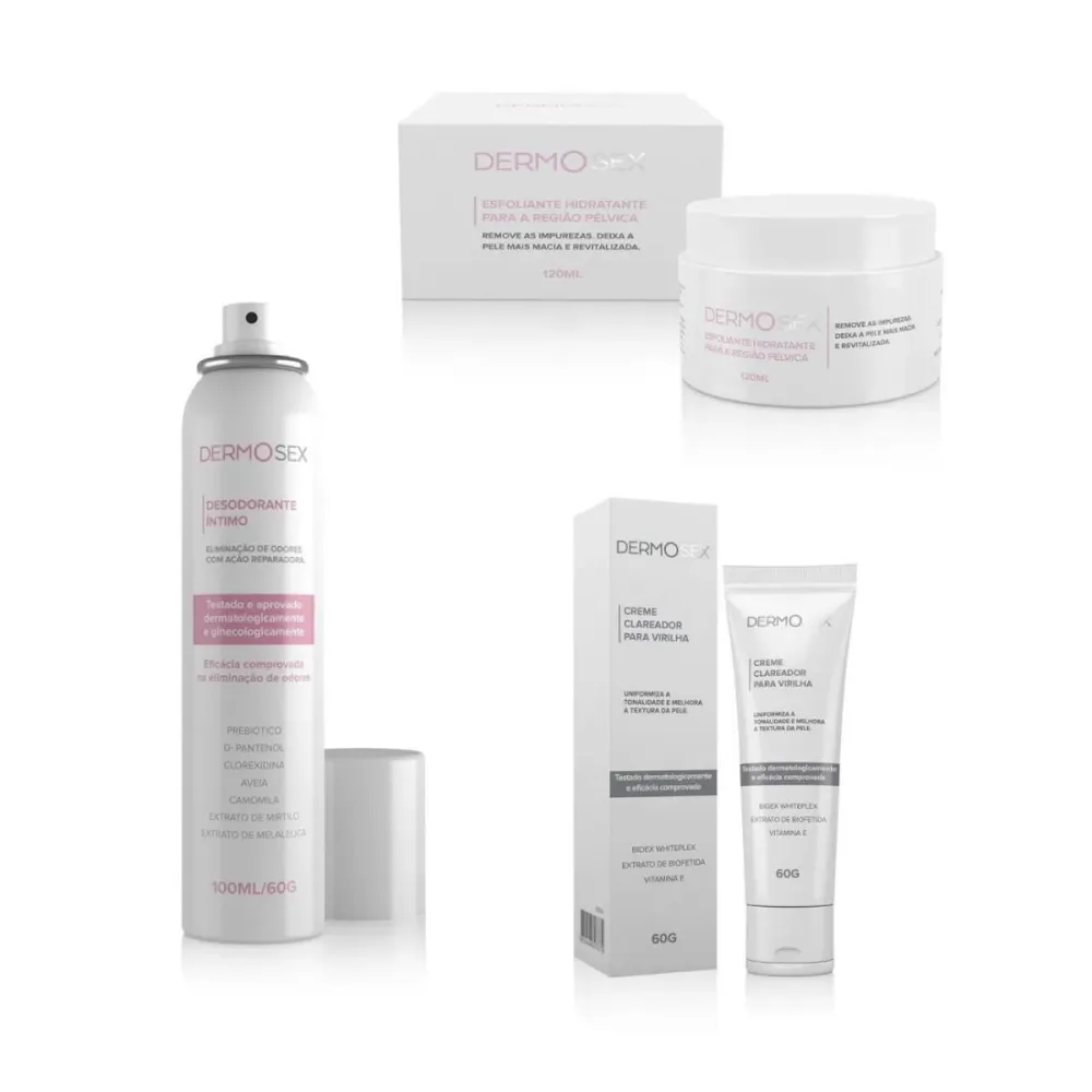 Combo Esfoliante Clareador e Desodorante Íntimo Foliculite