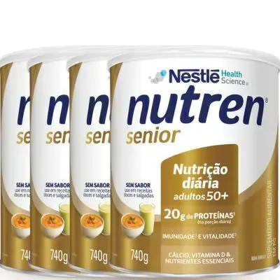 Complemento Alimentar Nutren Senior Sem Sabor 740G 4 Unidades
