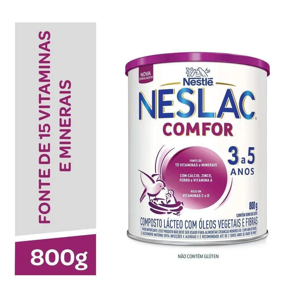 Composto Lácteo Infantil Neslac Comfor de 3 a 5 anos 800g