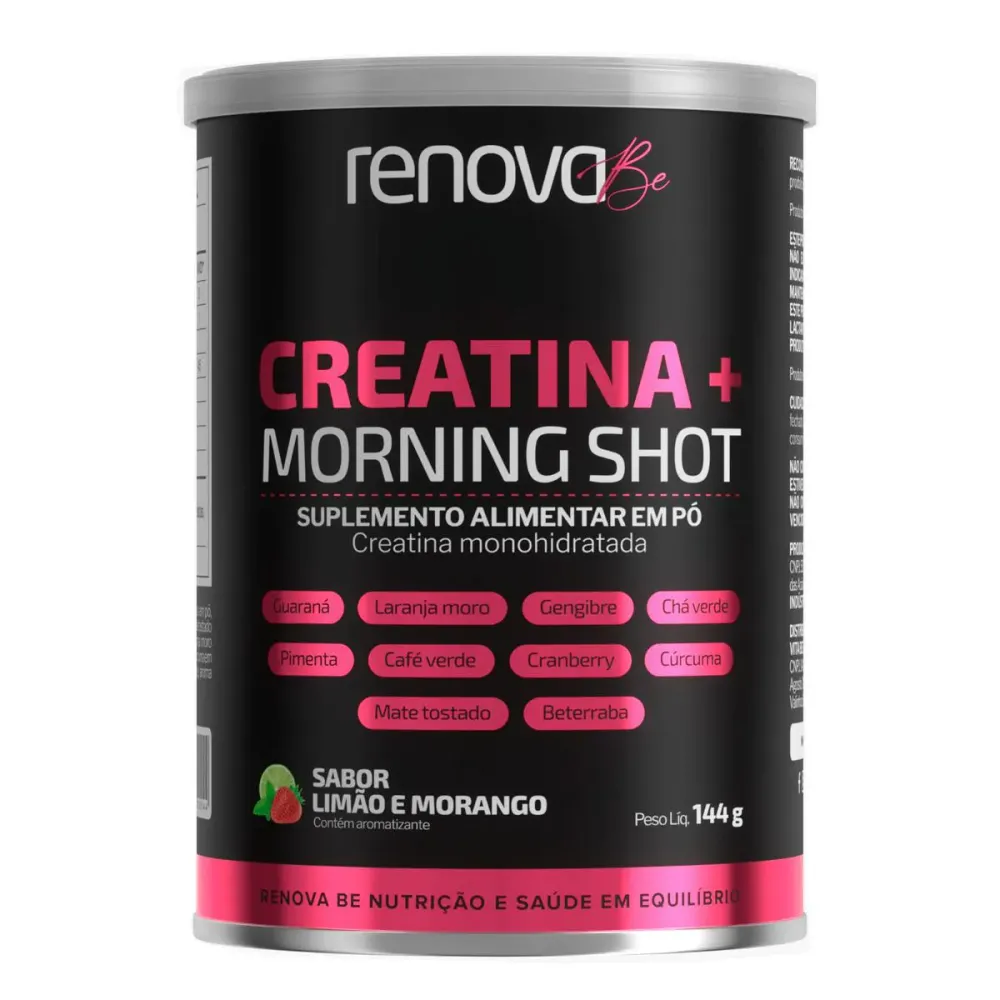 Creatina + Morning Shot Renova Be Limão e Morango 144g