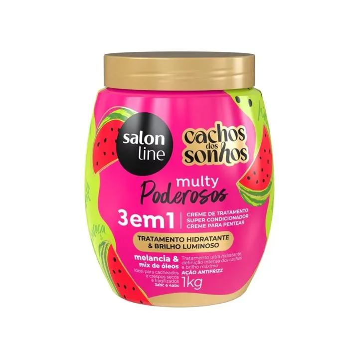 Creme de Tratamento Salon Line 1kg Cachos dos Sonhos Melancia 3 em 1