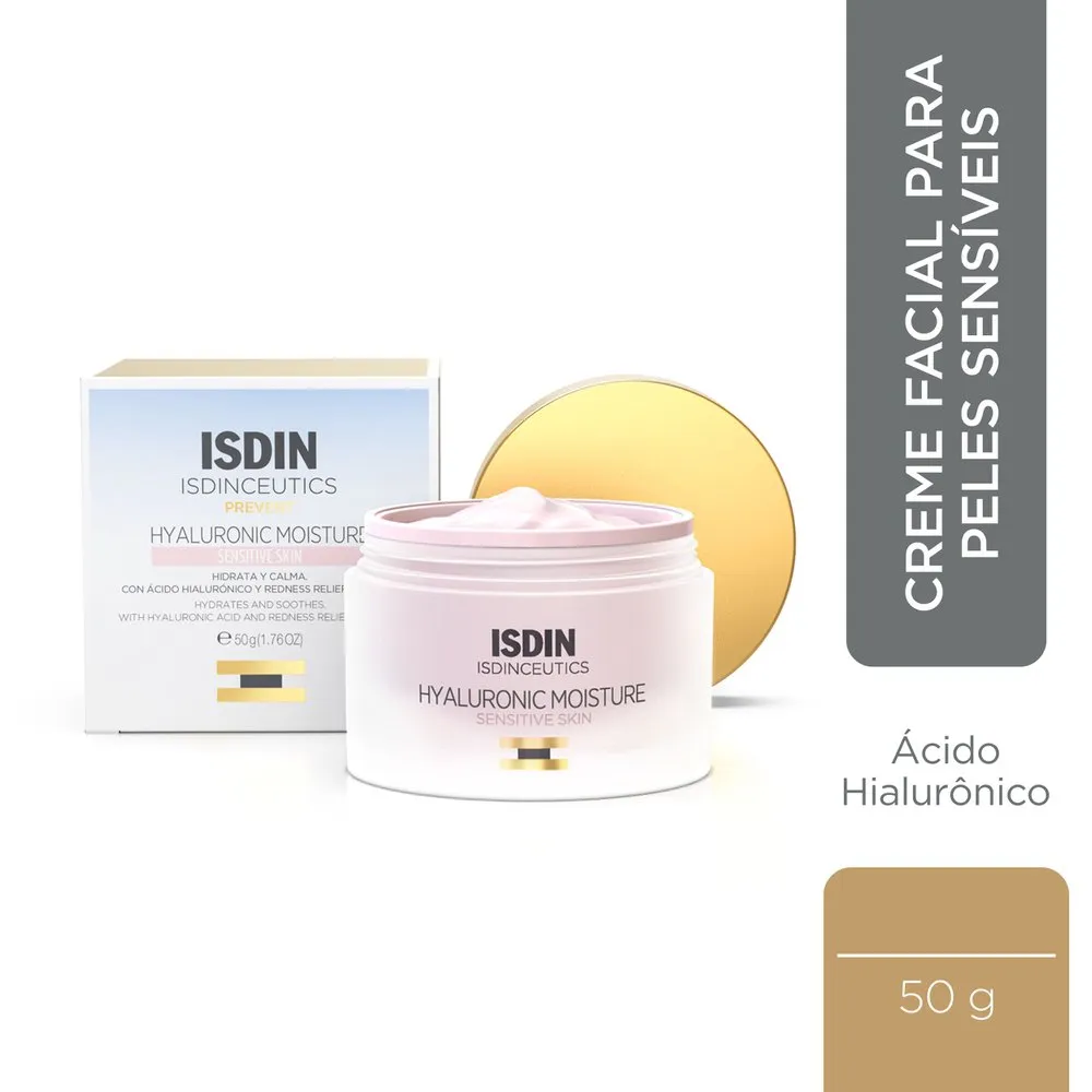Creme Facial ISDIN ISDINceutics Hyaluronic Moisture Anti Idade Pele Sensível 50g