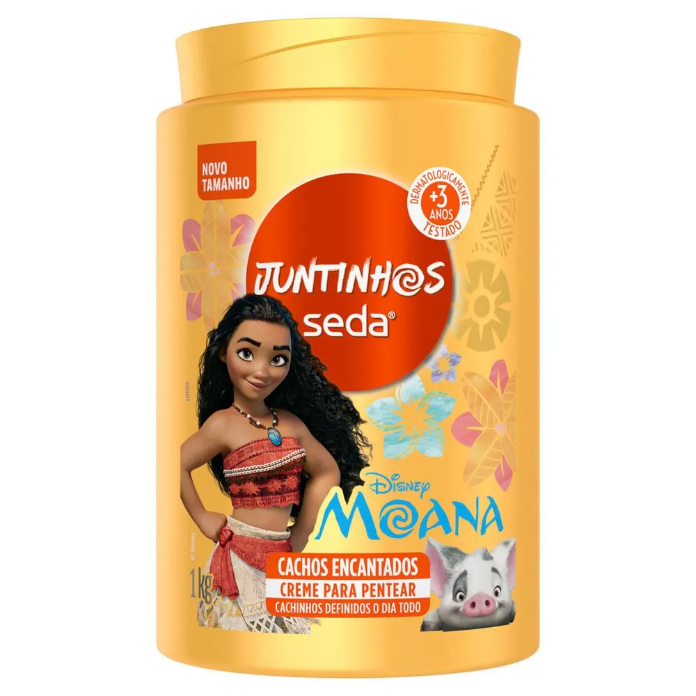 Creme Para Pentear Infantil Moana Seda Juntinhos Cachos Encantados 1kg