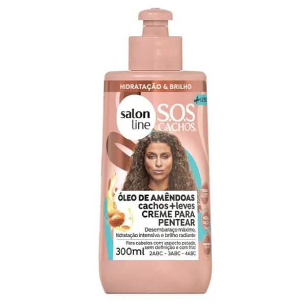 Creme Para Pentear Salon Line Sos Óleo De Amêndoas 300ml
