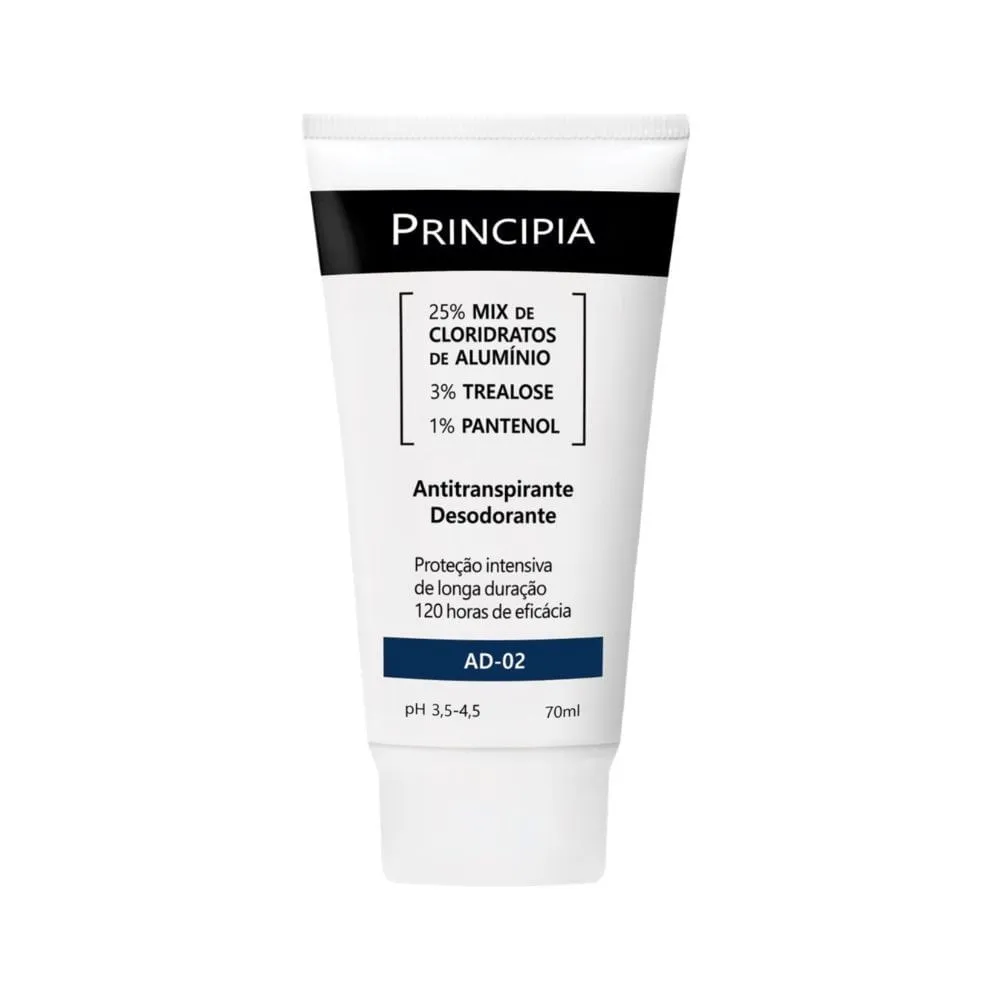 Desodorante Antitranspirante Principia AD-02 120h Sem Perfume Creme 70ml