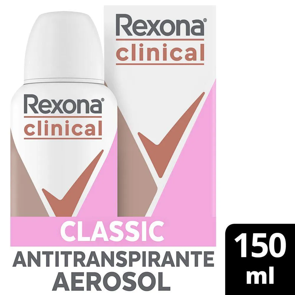 Desodorante Antitranspirante Rexona Clinical Classic 96h Aerossol 150ml