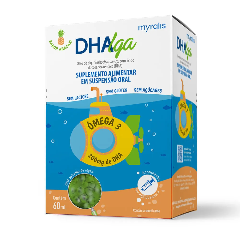 Dhalga 200mg Sabor Abacaxi Suspensão Oral 60ml + Seringa Dosadora