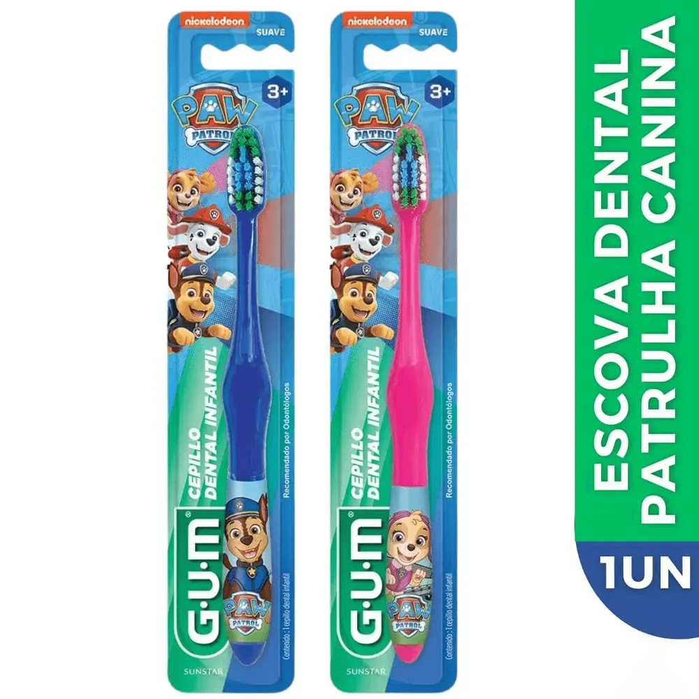 Escova Dental Infantil GUM Patrulha Canina Cerdas Macias 1 Unidade