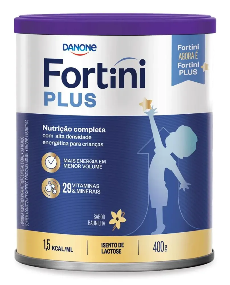 Fórmula Infantil Fortini Plus Danone sem Lactose Baunilha 3 a 10 Anos 400g