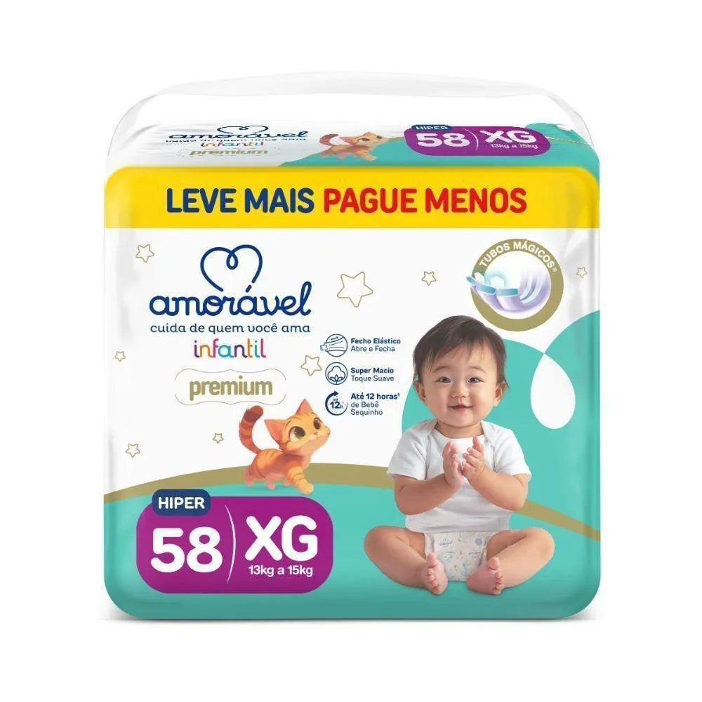 Fralda Amorável Premium XG 58 Unidades