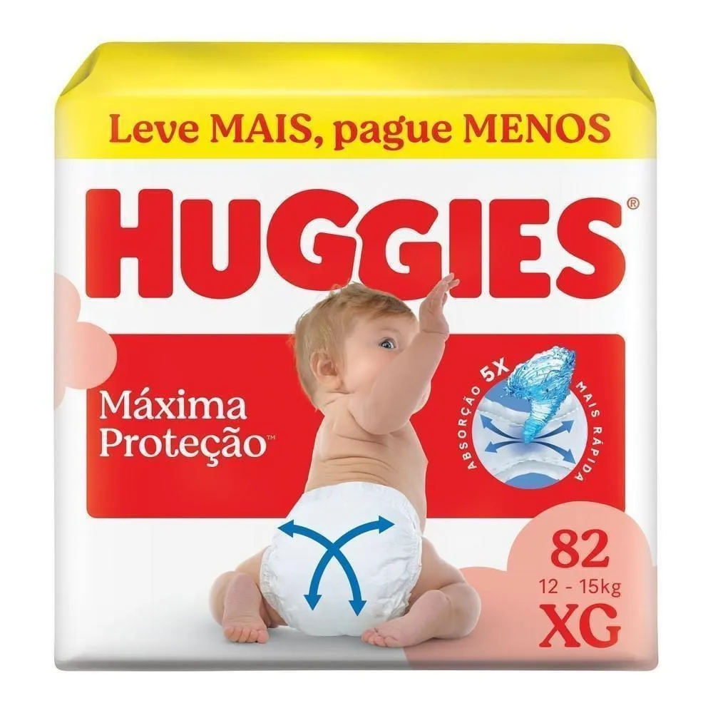 Fralda Huggies Máxima Proteção XG 82 Unidades