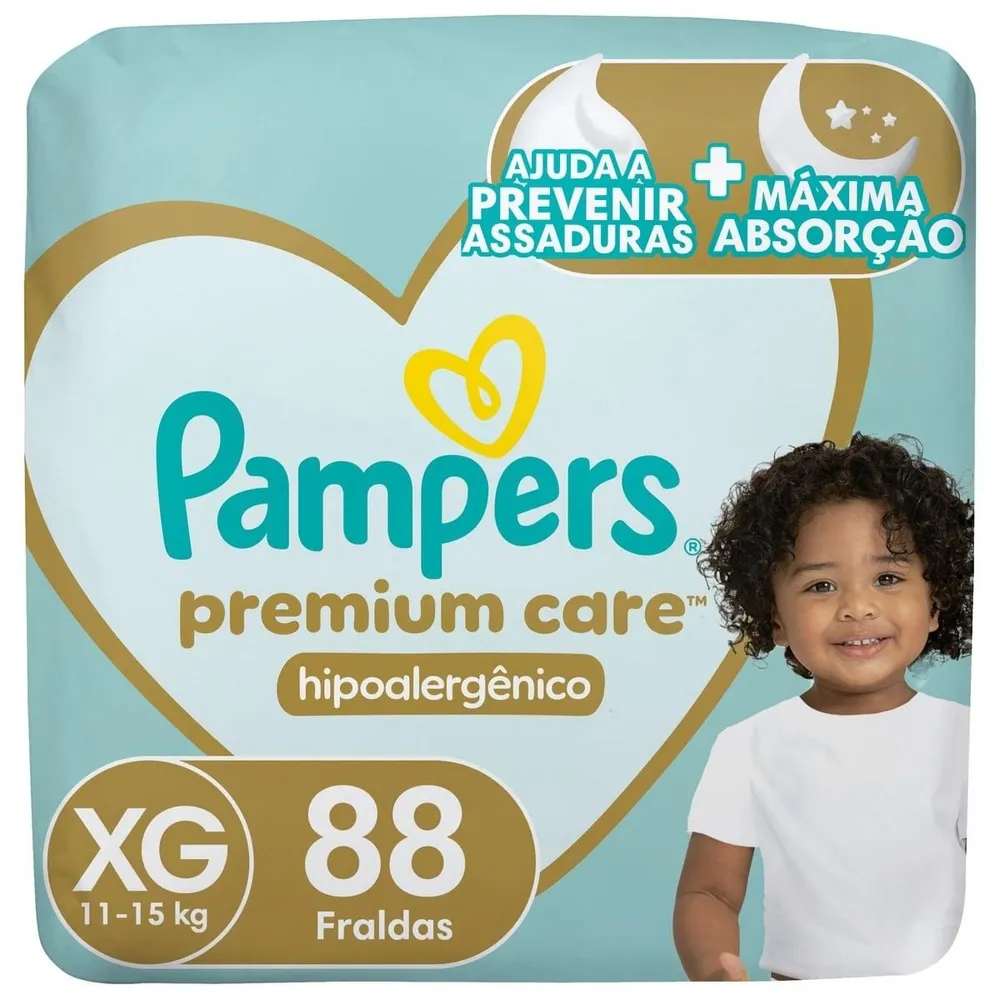 Fralda Infantil Pampers Premium Care Xg 88 Unidades