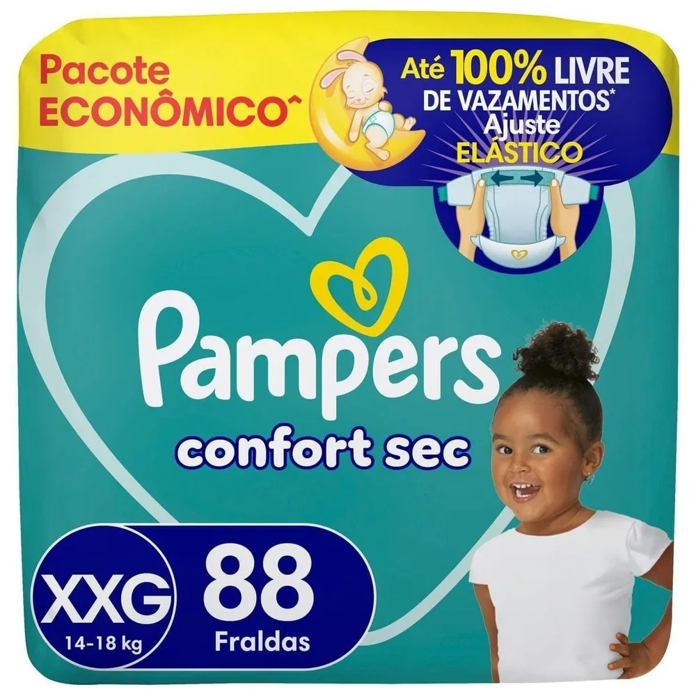 Fralda Pampers Confort Sec XXG 88 Unidades