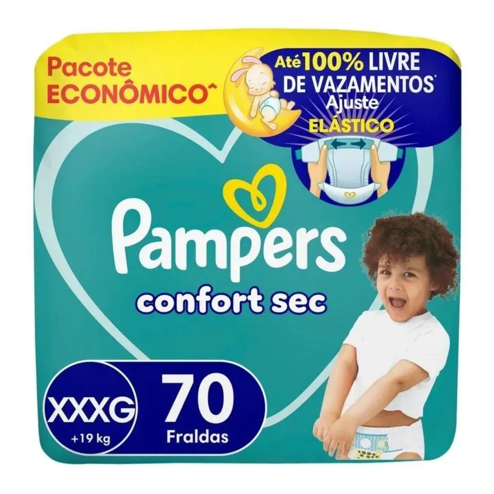 Fralda Pampers Confort Sec Xxxg 70 Unidades