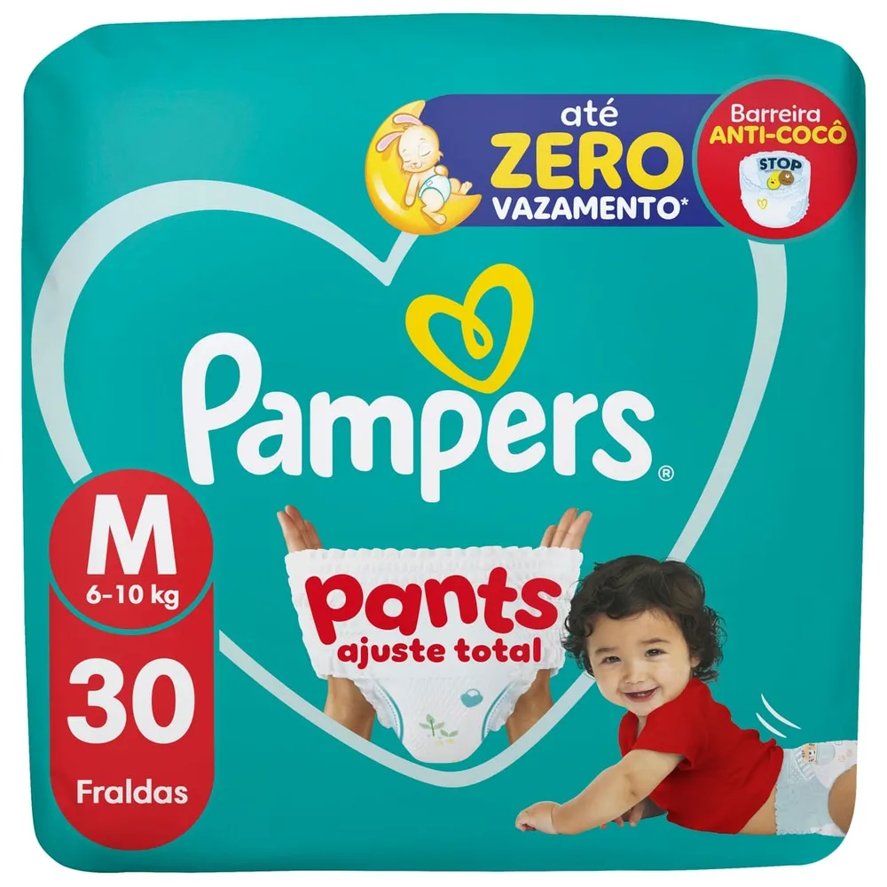 Fralda Pampers Pants Ajuste Total M 30 Unidades