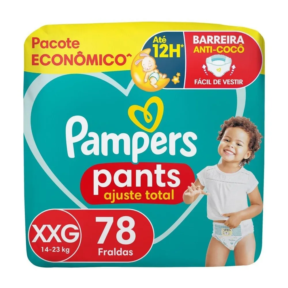 Fralda Pampers Pants Ajuste Total XXG 78 Unidades