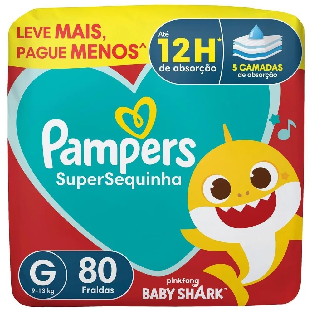 Fralda Pampers Super Sequinha G 80 Unidades