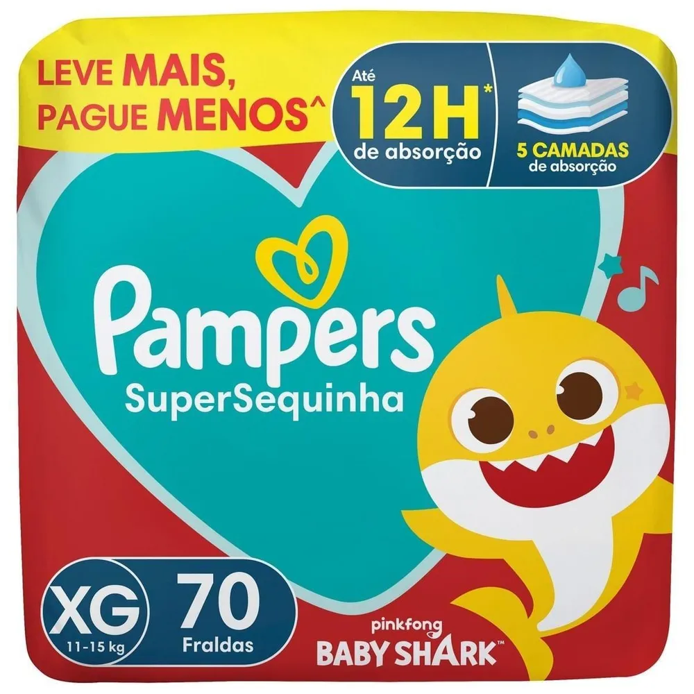 Fralda Pampers Super Sequinha XG 70 Unidades