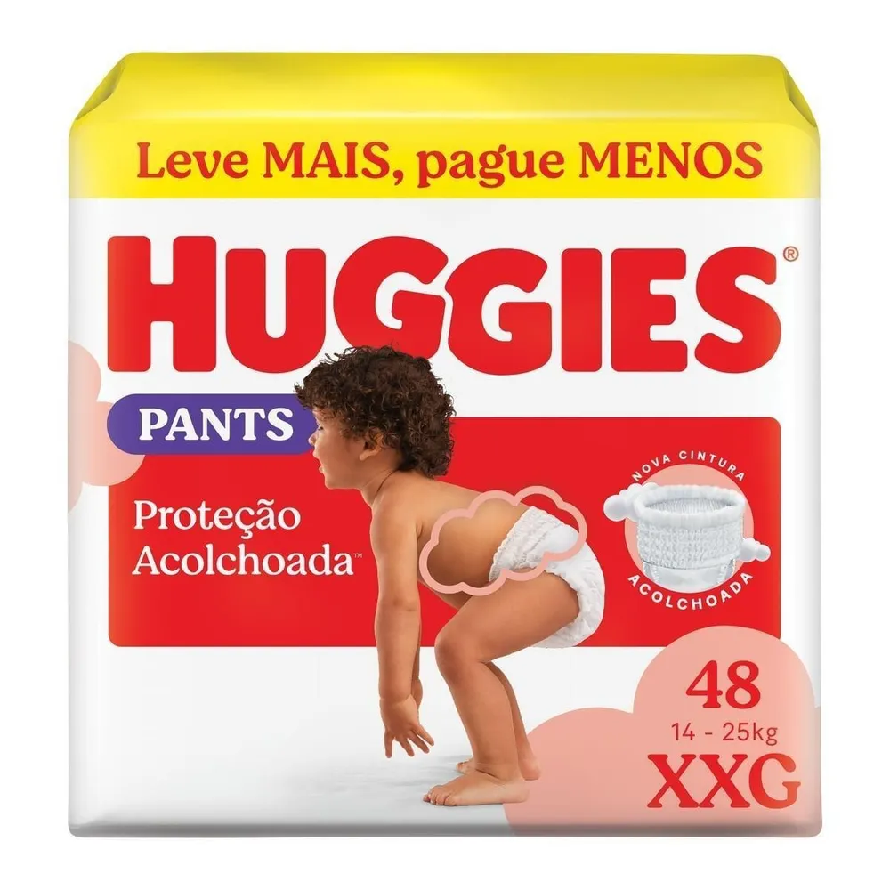Fralda Pants Huggies Proteção Acolchoada XXG 48 Unidades