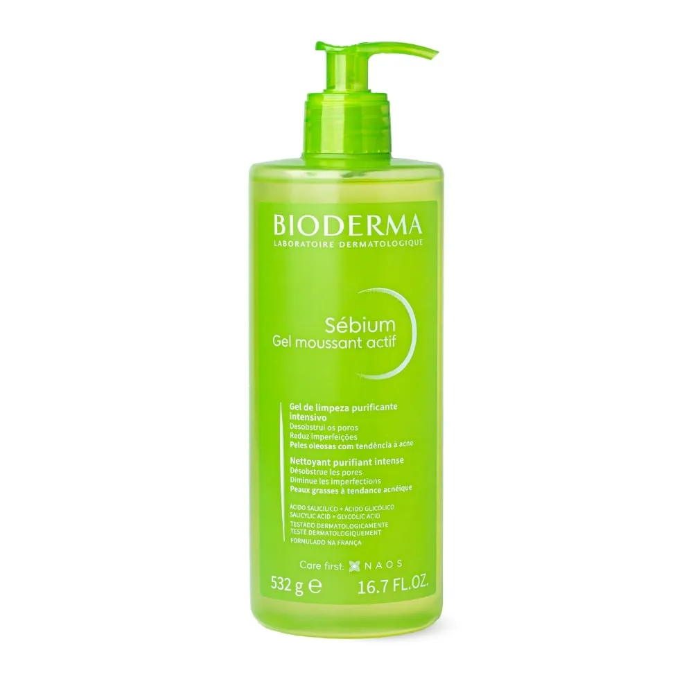 Gel de Limpeza Antiacne Bioderma Sebium Moussant Actif 500ml