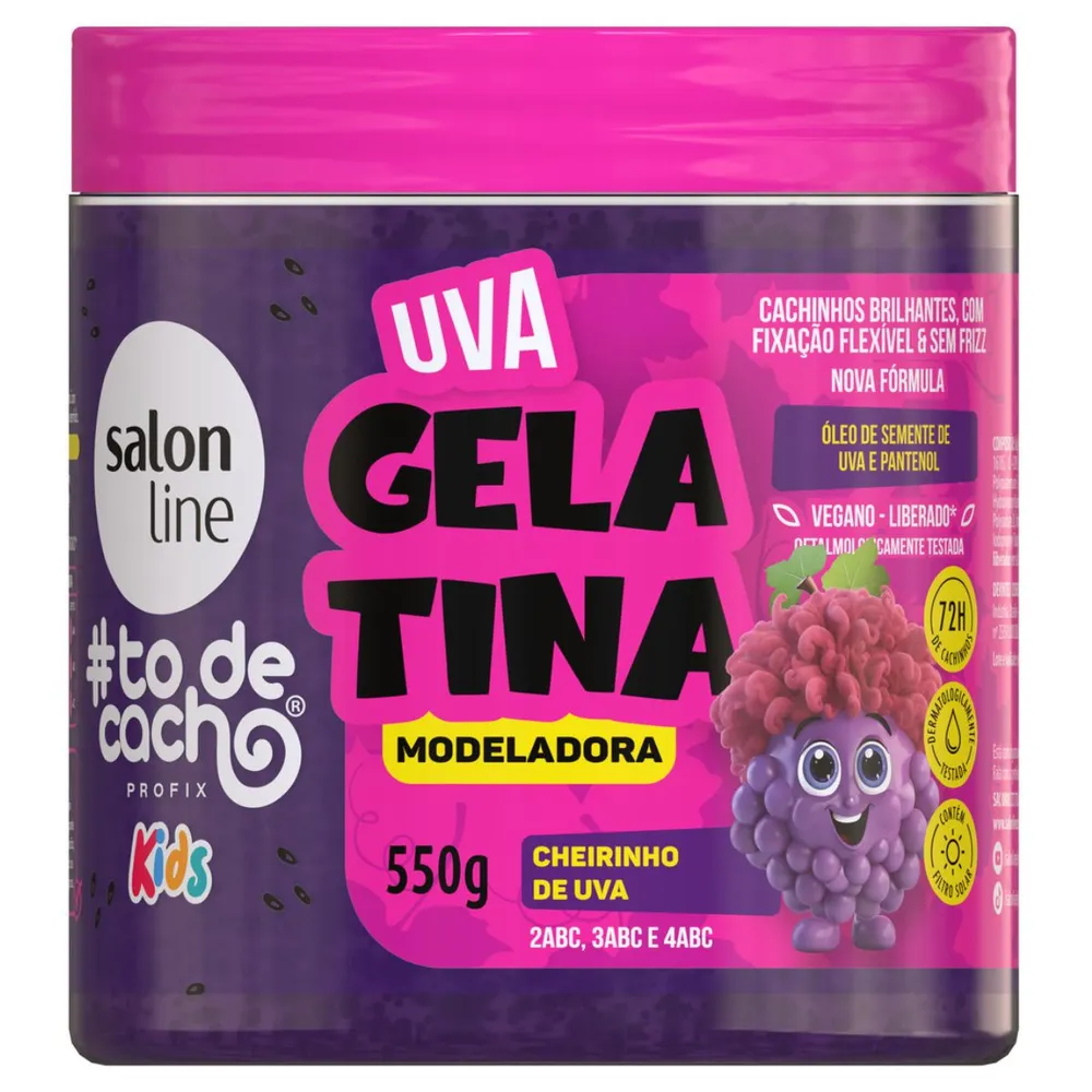 Gelatina Capilar Solon Line Kids Modeladora Todecacho Uva 550g