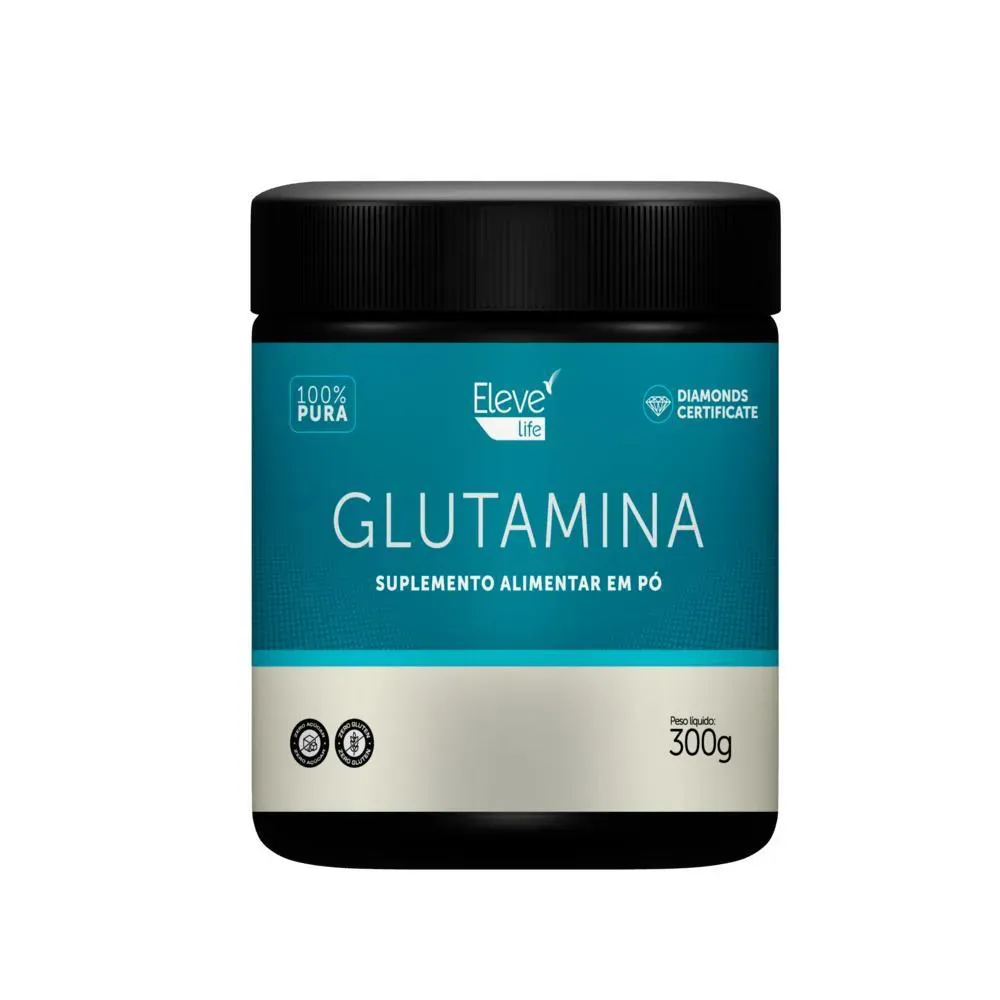 Glutamina 300g - 1 Unidade Eleve Life + E-book