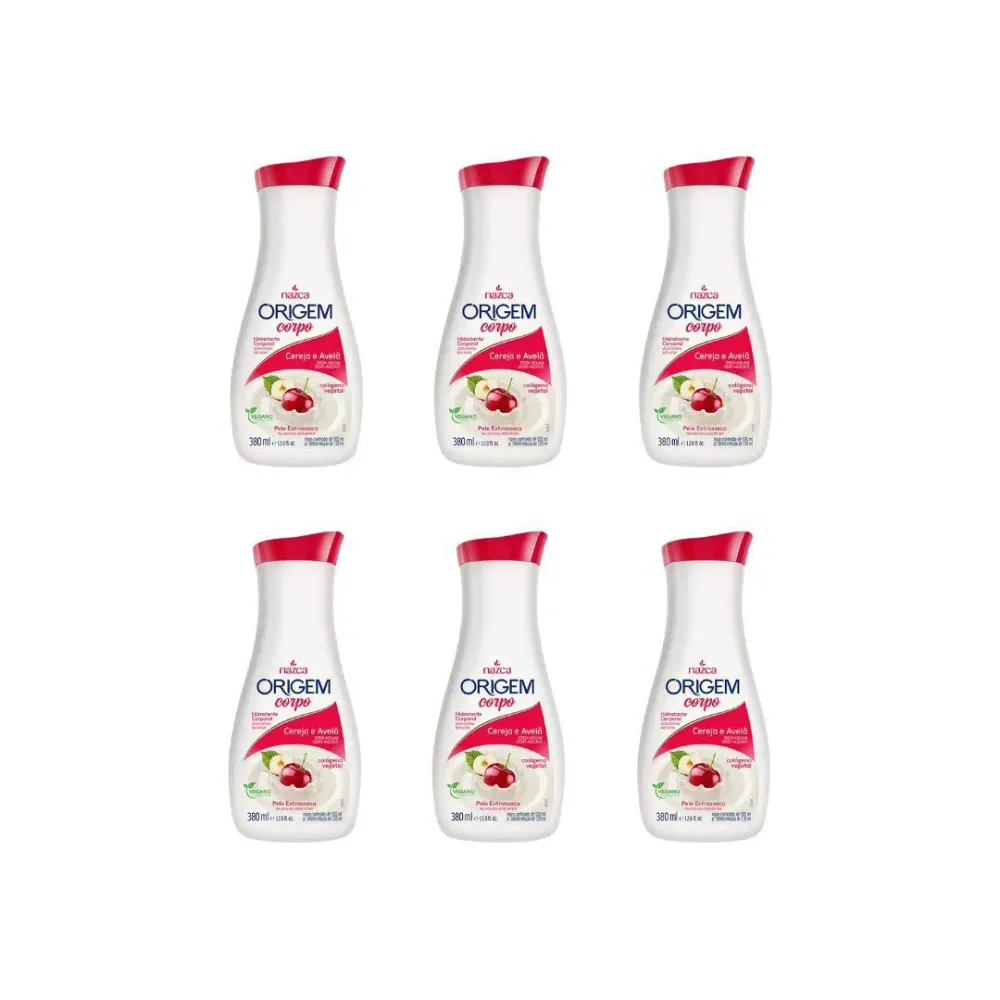 Hidratante Corporal Origem 380ml Cereja Avela - Kit C / 6un