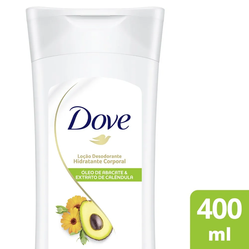 Hidratante Dove Óleo De Abacate & Extrato De Calêndula 72h Loção Desodorante 400ml
