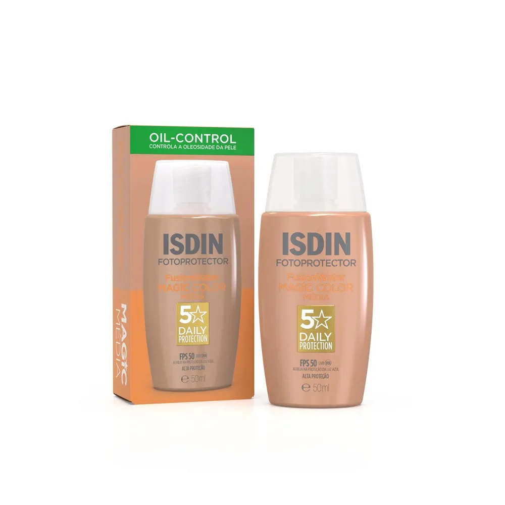 ISDIN Protetor Solar Facial Fusion Water 5 Stars Color FPS 50 - Cor Média - 50ml