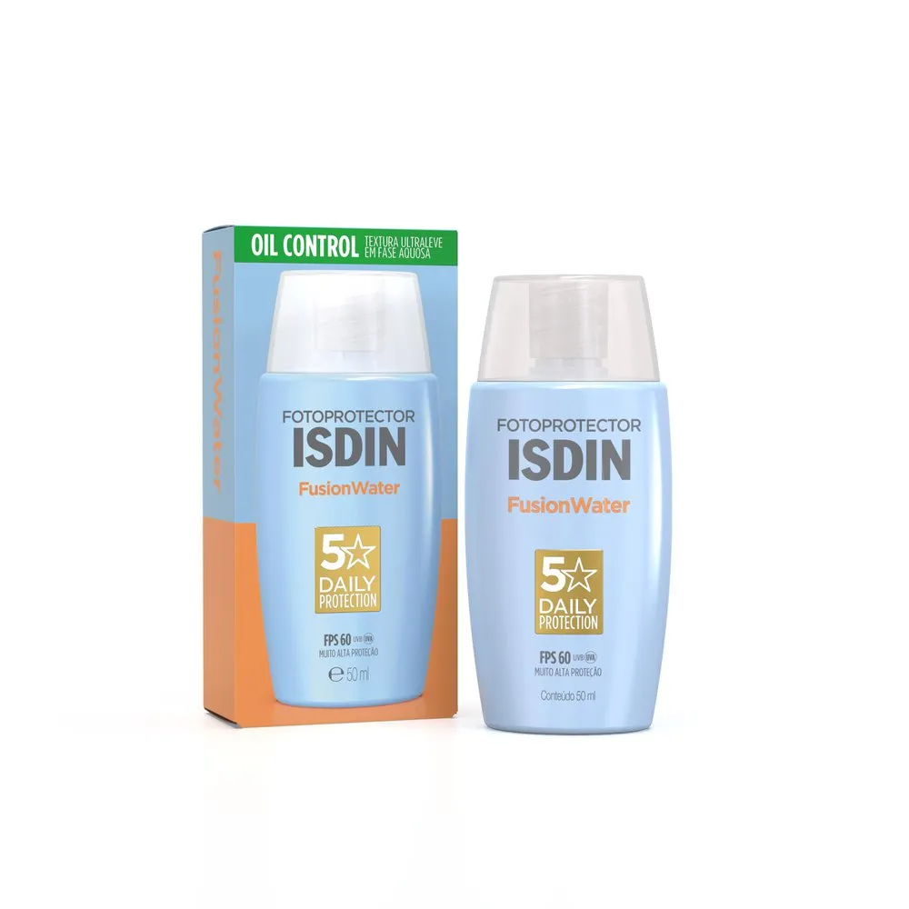 ISDIN Protetor Solar Facial Fusion Water 5 Stars Sem Cor FPS 60 - 50ml