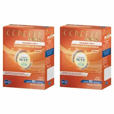 Kit 2 Condres Force Colágeno Tipo 2 - 90 Capsulas - EMS