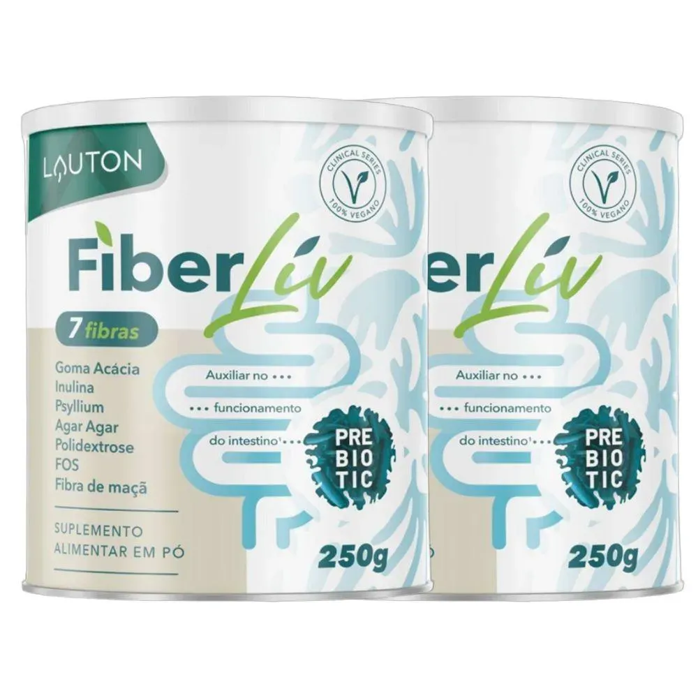 Kit 2x Fiberliv Prebiotic 7 Fibras 250g - Lauton