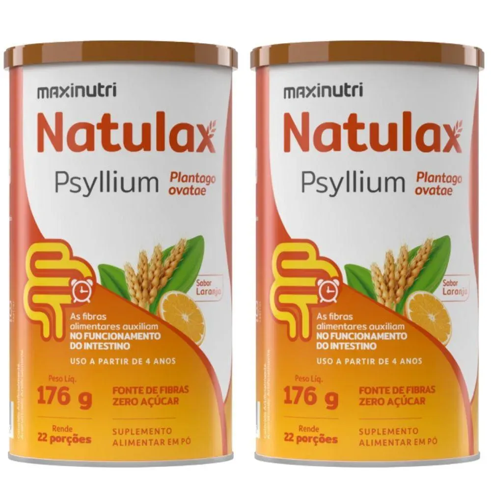 Kit 2x Natulax Psyllium 176g - Maxinutri Laranja