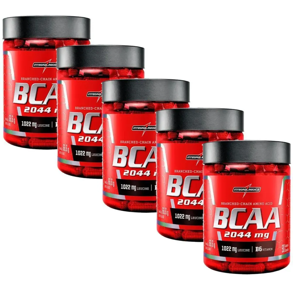 Kit 5 Bcaa 2044Mg - 90 Cápsulas - Integralmédica