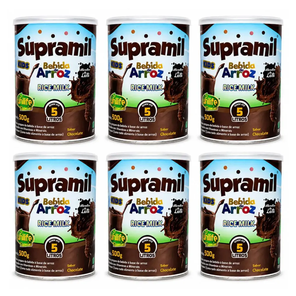 Kit 6 Supramil Kids Chocolate 500g - Unilife