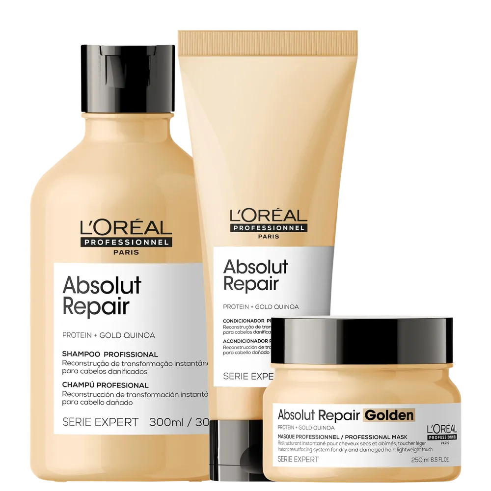 Kit L'Oréal Professionnel Serie Expert Absolut Repair Gold Quinoa + Protein Golden Trio (3 Produtos)
